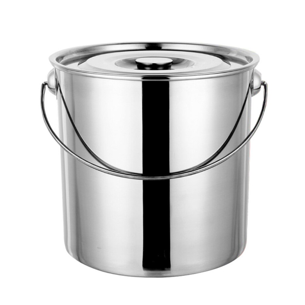 Stainless Steel Preserve Pot Handle Bucket Outdoor Hanging Cooking Stockpot Bucket Water Container Barrel