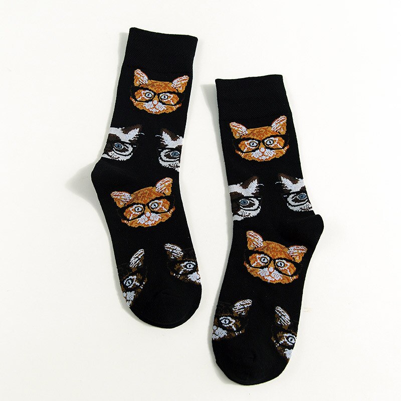 Sokken heren lente en herfst street wild sports crew sokken met cartoon dieren tube sokken: 5