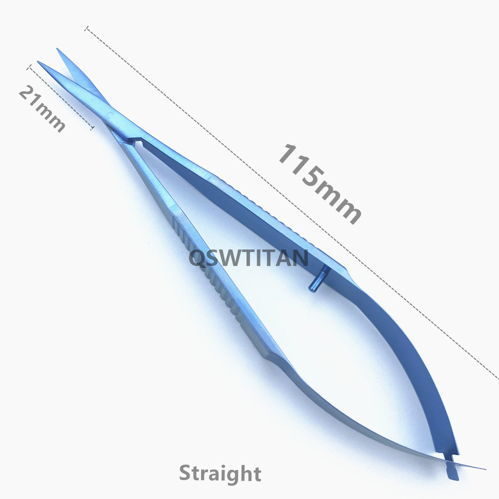 21mm titanium westcott tenotomi sakse lige / bøje stumpe spidser optalmisk instrumentværktøj