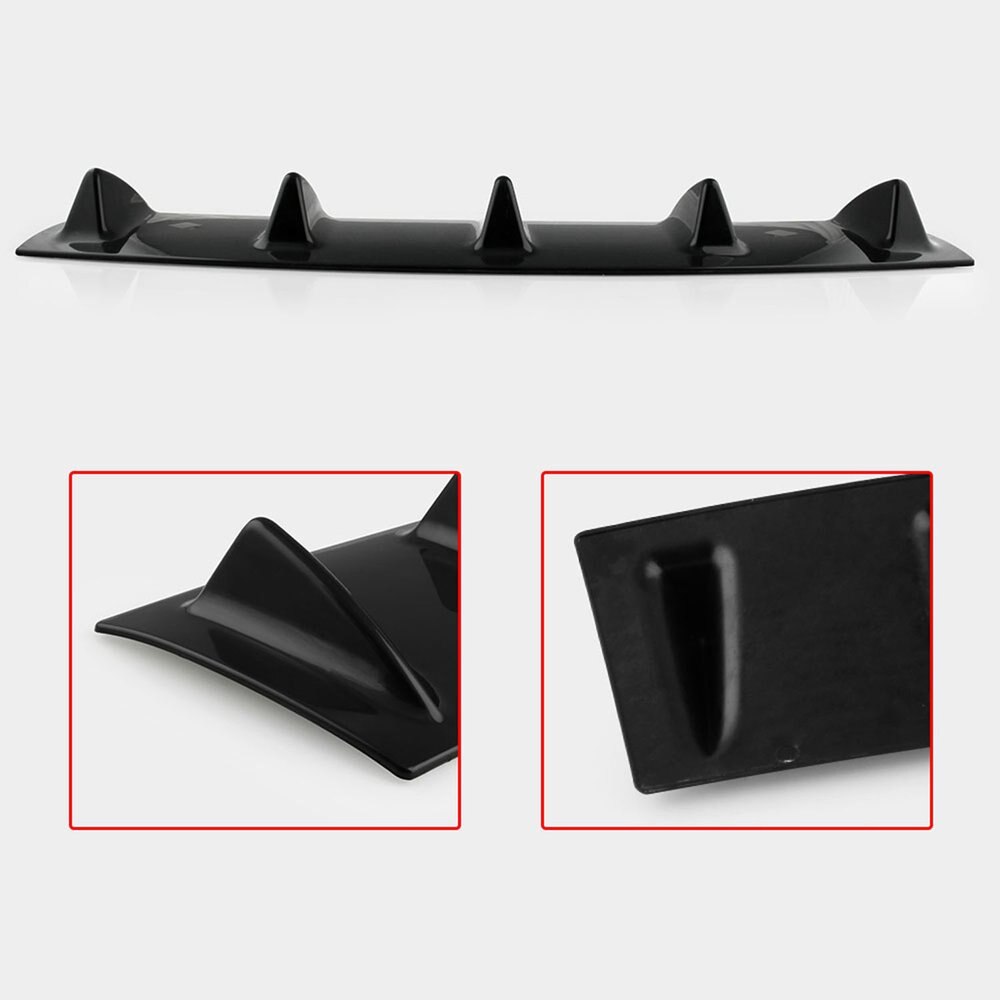 Universal bil bakre støtfanger leppe diffusor 5/3 finblank svart abs plast bil-styling bakre støtfanger leppe diffusor