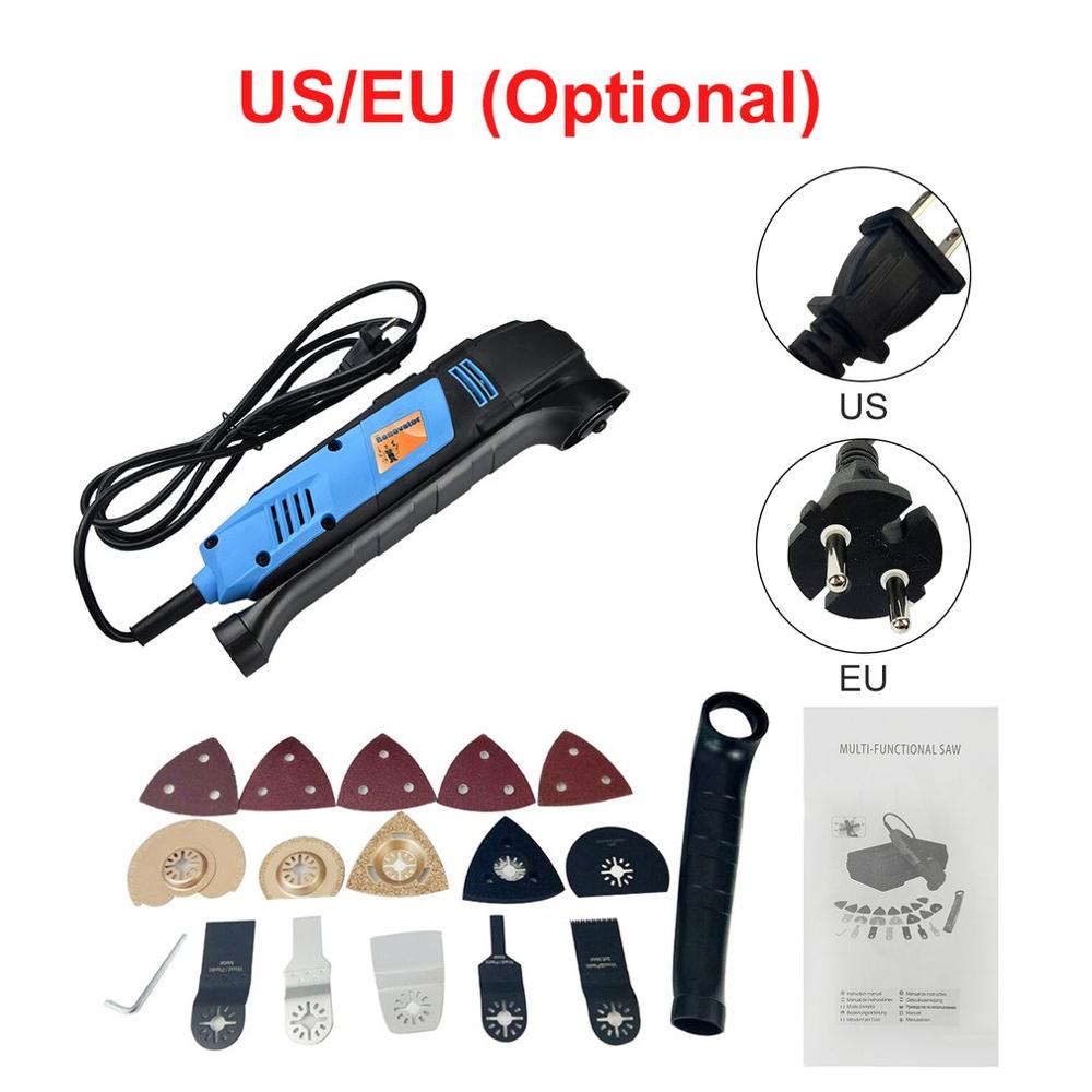 37 Stuks 110 V/220 V Variabele Snelheid Elektrische Multifunctionele Oscillerende Tool Kit Multi-Tool Power Tool Elektrische trimmer Saw Kit