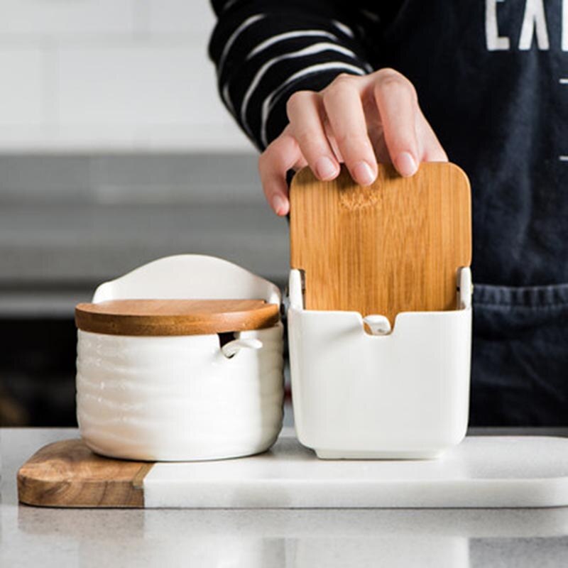 Keuken Opslag Gereedschap Keramische Specerij Opslag Jar Huishoudelijke Kruiden Jar Kruidkruik Box Zout Suiker Jar