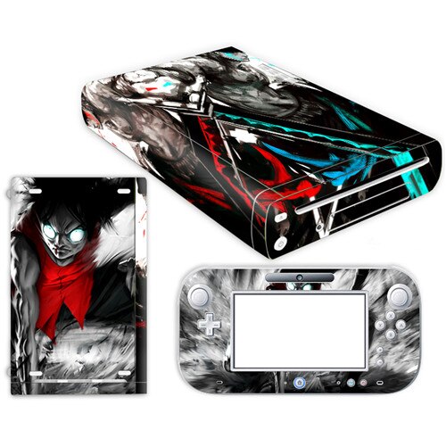 Anime One Piece Luffy Skin Sticker for Nintendo Wii U Console Cover with Remotes Controller Skins For Nintend wii u sticker: YS-WIIU-0083