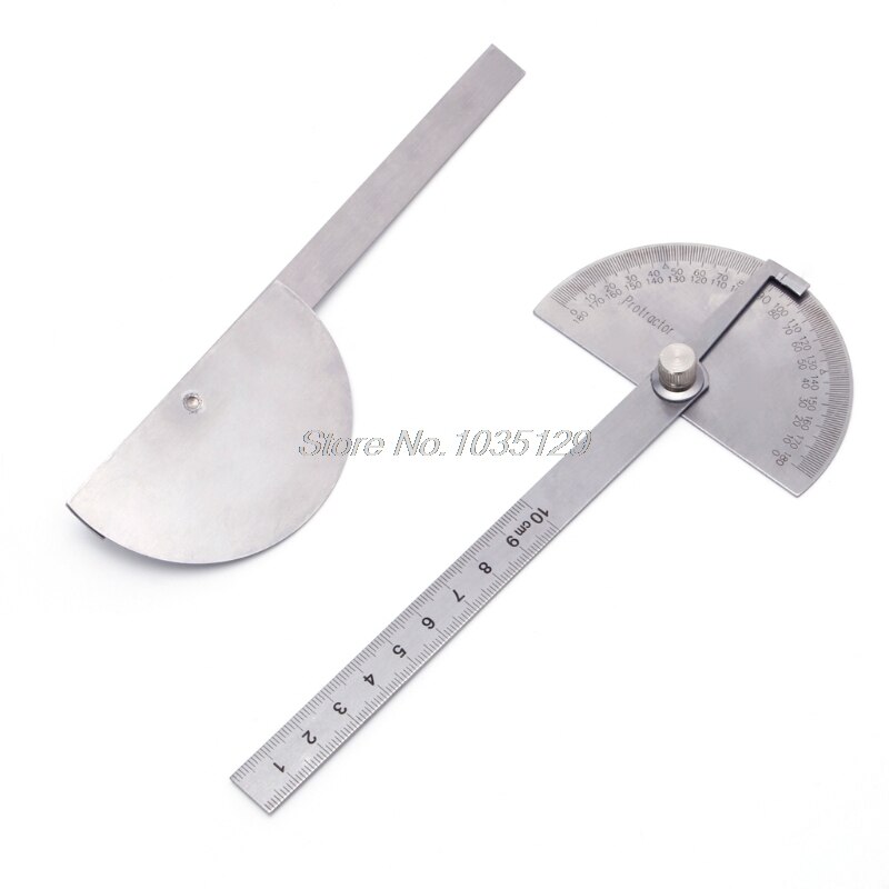 Stainless Steel Round Head 180 degree Protractor Angle Finder Rotary Measuring Ruler Machinist Tool Craftsman Digital Ruler