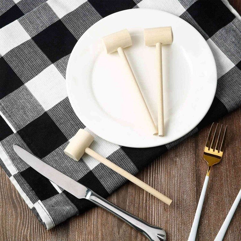 16 Pieces Wooden Crab Lobster Mallets Seafood Shellfish Crab Mallet Solid Hardwood Crab Hammer for Cracking Seafood Tool