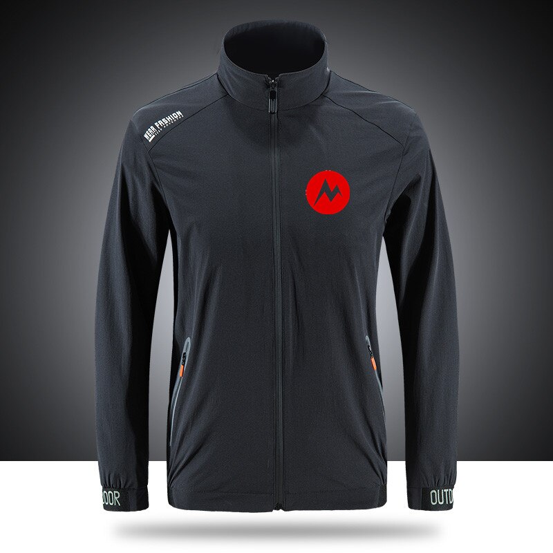 Red Single M Marmot Logo Slim Sport Street Windbreaker Zipper Thin Jacket Men's Casual Front Printing Jacket Asian Size: 3 gray / XXXL