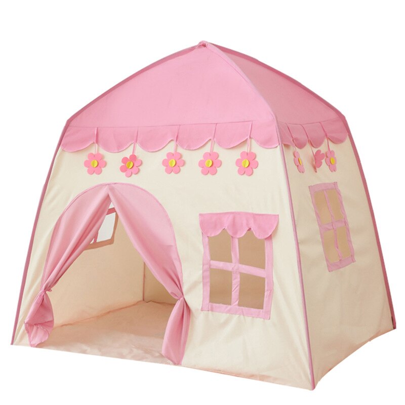 1,3 M Tragbare freundlicher Spielen Zelt Prinzessin Haus Burg freundlicher Spielen Haus Burg Faltbare Zelt für Mädchen Junge Zimmer dekoration: Rosa