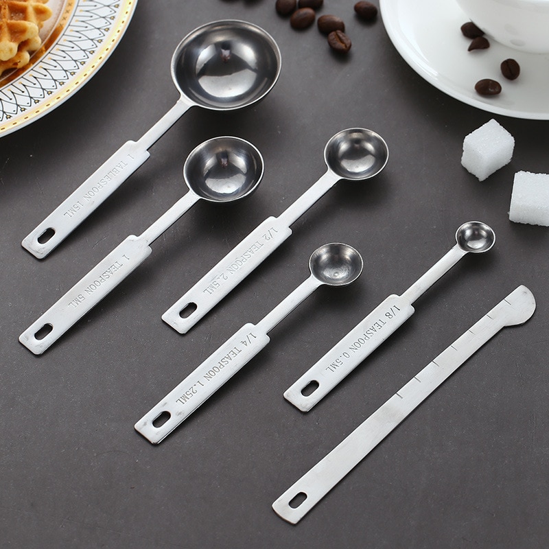 Measuring Spoons Set 304 Stainless Steel Tablespoon Teaspoon cleanly marking for Baking Tea Coffee Kitchen Accessories tool set