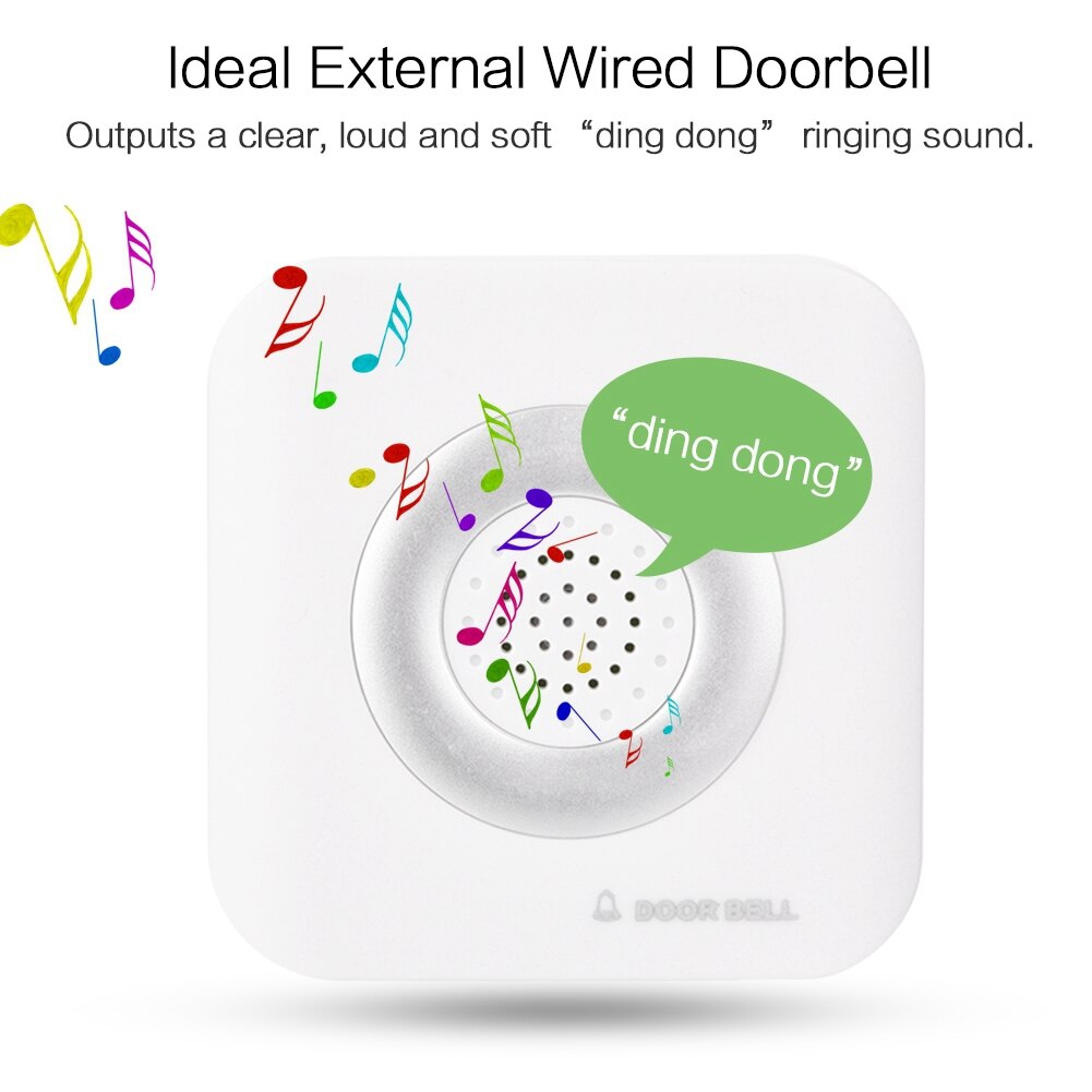 External Wired Doorbell With Loud And Soft Ringing Sound 12V Wall-Mounted 4 Core Door Bell For Home Office Access Control System