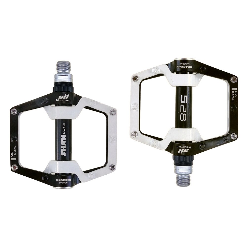 2 pçs pedais de bicicleta magnésio mtb estrada da liga de alumínio pedal antiderrapante pedais plataforma plana peças ciclismo acessórios: White