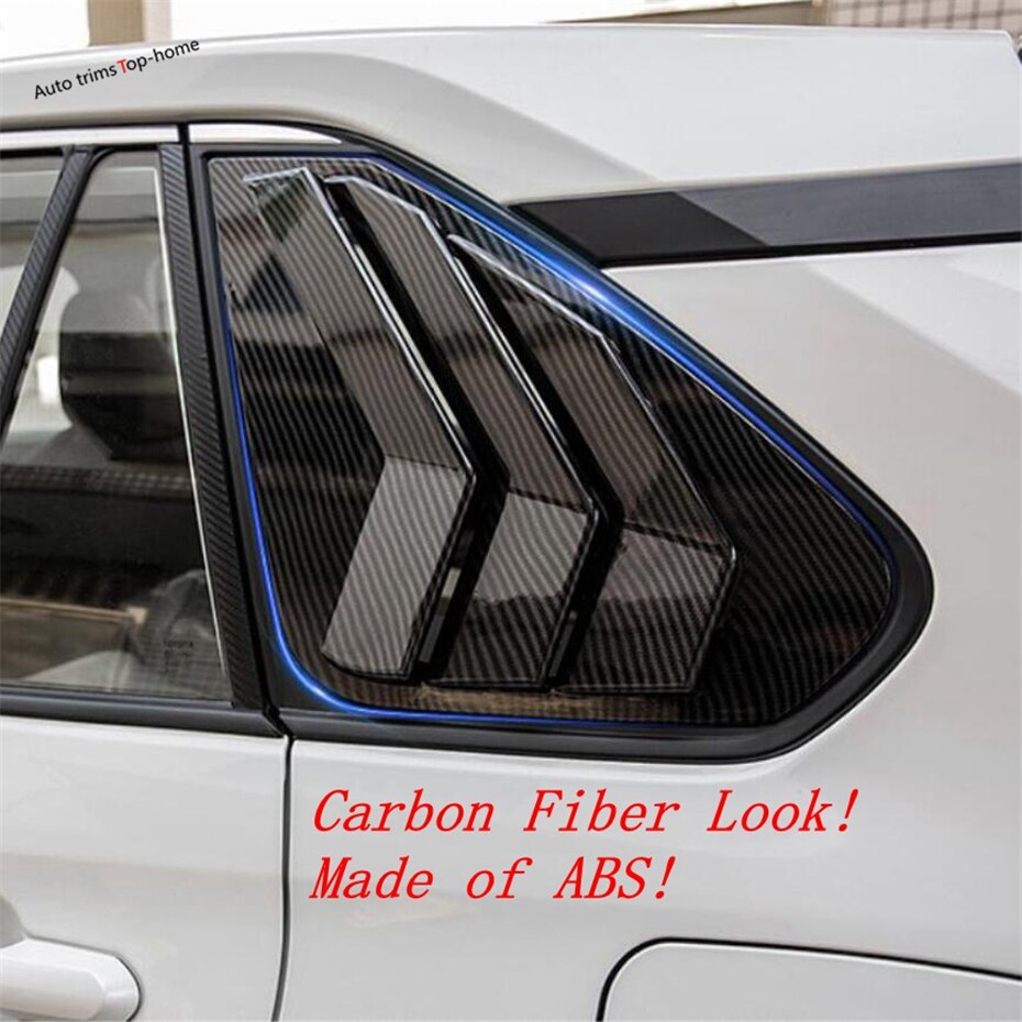 Rear Window Louver Spoiler Vents Cover Trim For TOYOTA RAV4 RAV 4 XA50 - 2022 ABS Black / Carbon Fiber Look Accessories