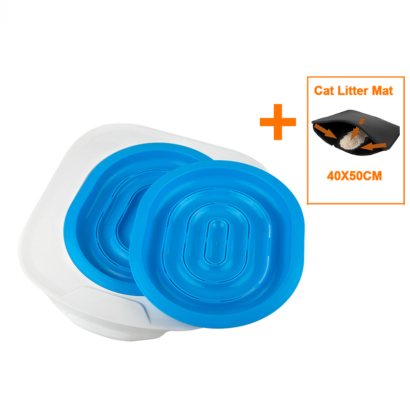 Kissan wc koulutuspakkaus muovinen lemmikkieläinten hiekkalaatikko tarjotinsarja pentu kissan puhdistus kouluttaja kissan koulutus ihmisen wc-istuin: Kuten kuva 3
