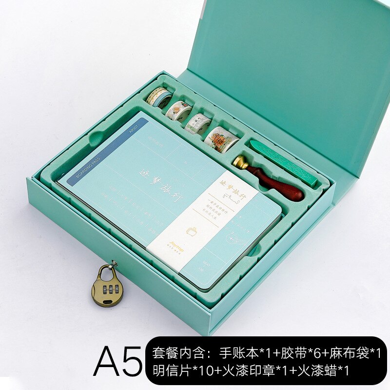 Traveling Planner Set Travel Daily Planner Set Go Traveling Appointment Book with Password: Green