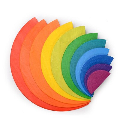 Baby Große Bausteine kinder Holz Spielzeug Kreative Regenbogen Stacker Montessori Vorteile Intelligenz für Kinder: Color meniscus