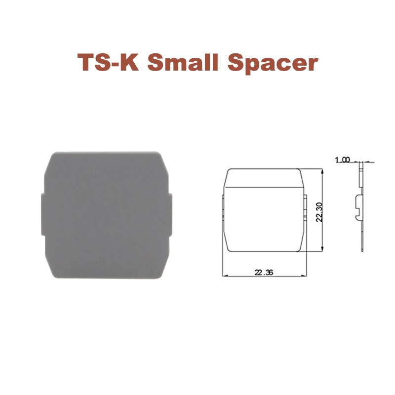 50Pcs TS-K Universal Small Spacer Din Rail Screw Terminal Block Connector UK-3/5/6/10N Morsettiera Accessories Clapboard Inserts