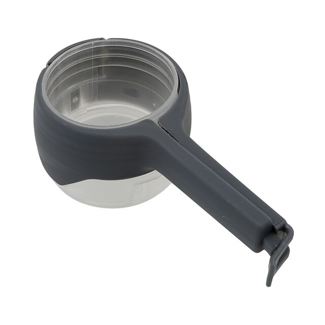 Clip de sellado de bocadillos pinza selladora para mantenimiento fresco de plástico auxiliar de ahorro de alimentos de viaje Gadgets de cocina sello verter bolsa de almacenamiento Clip: Gris