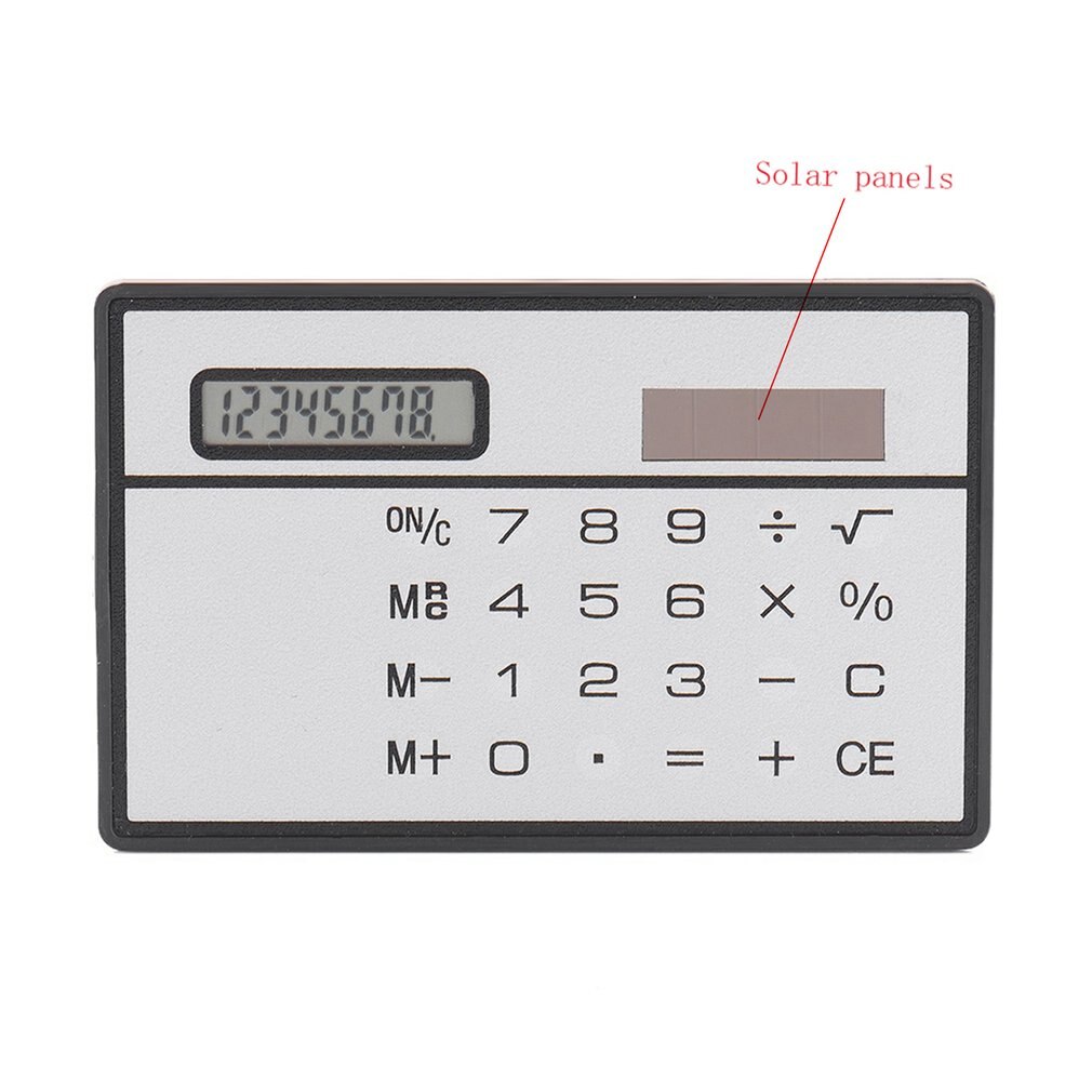 Calculadora de energía Solar ultrafina de 8 dígitos, minicalculadora portátil con pantalla táctil, de tarjeta de crédito, para Escuela de Negocios