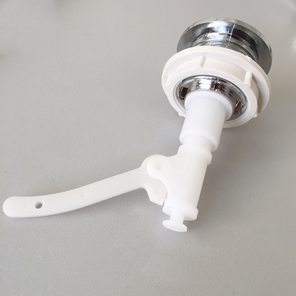 Spring Loaded Toilet Cistern Replacement Easy Install Electroplated Press Type Push Button Round Shape Plumbing Dual Flush