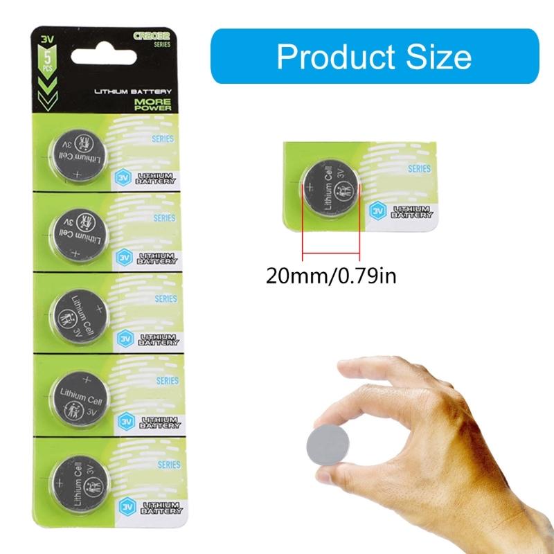 H7BE 10/5pieces CR2032 3V -Tastenzellbatterien letzte Stromquellen CR2032 -Batterien für Fernbedienungen und Geräte