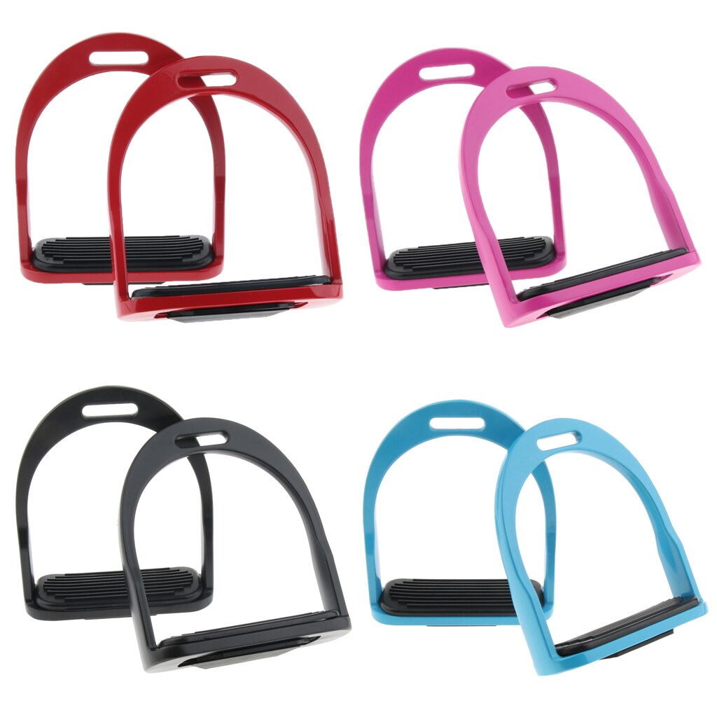 1 Pair of Horse Saddle English Stirrups Riding Flex Double Jointed Aluminum