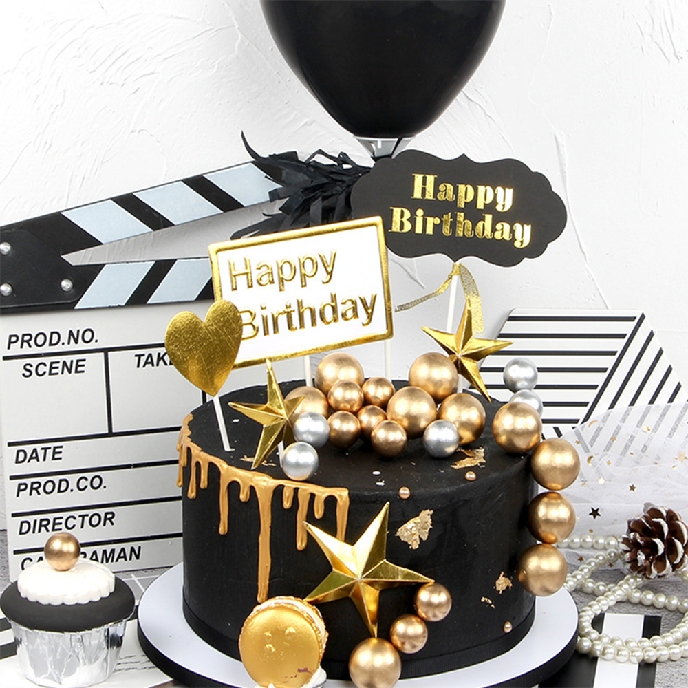 10 st härligt guld silver boll tårta topper födelsedag kopp tårta dekoration baby shower barn födelsedagsfest bröllop favor leveranser