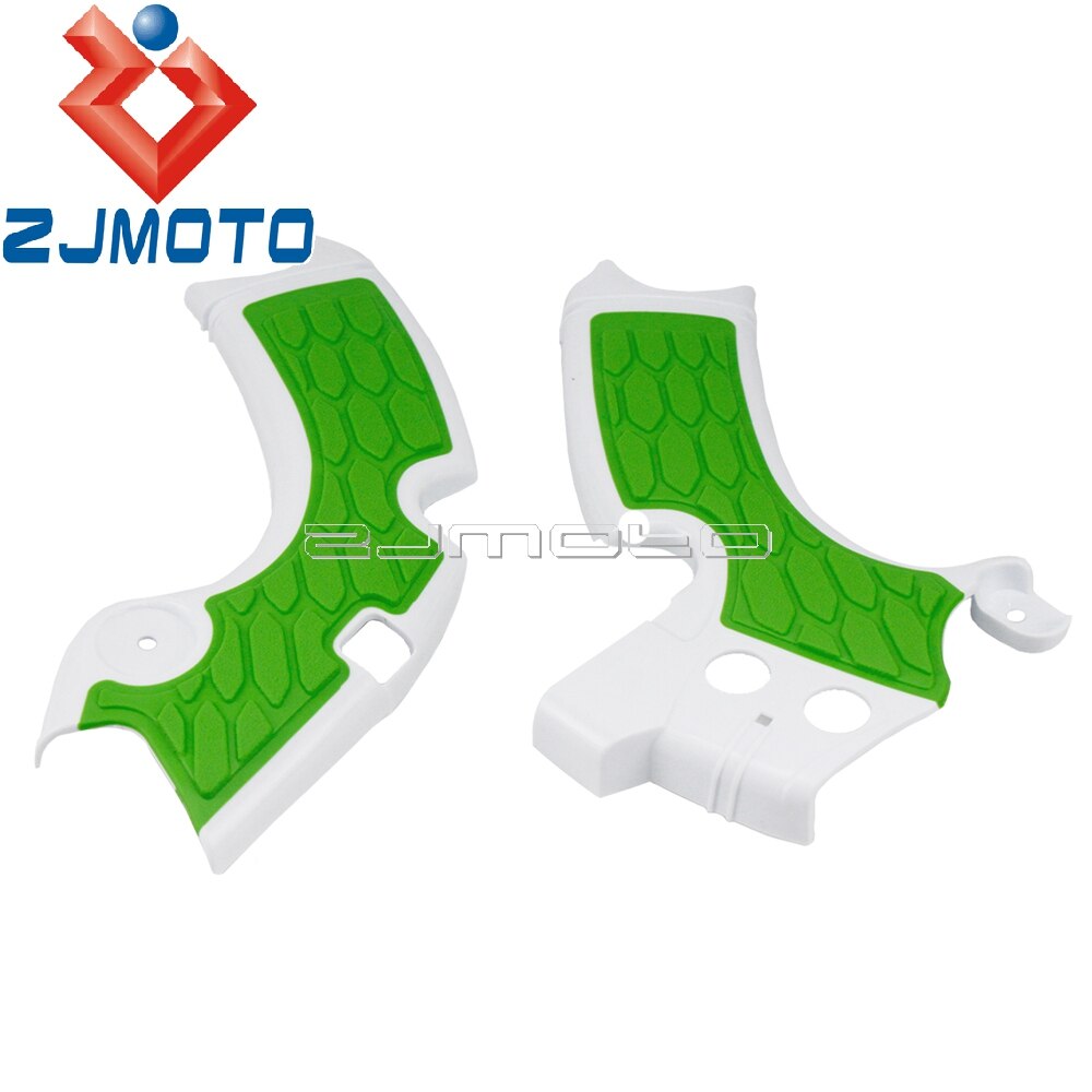 Zielona osłona ramy bocznej na zamówienie dla Kawasaki KX250 2019 KXF250 KX250F 2015-2017 2018 plastikowa osłona ramy ABS: biały zielony