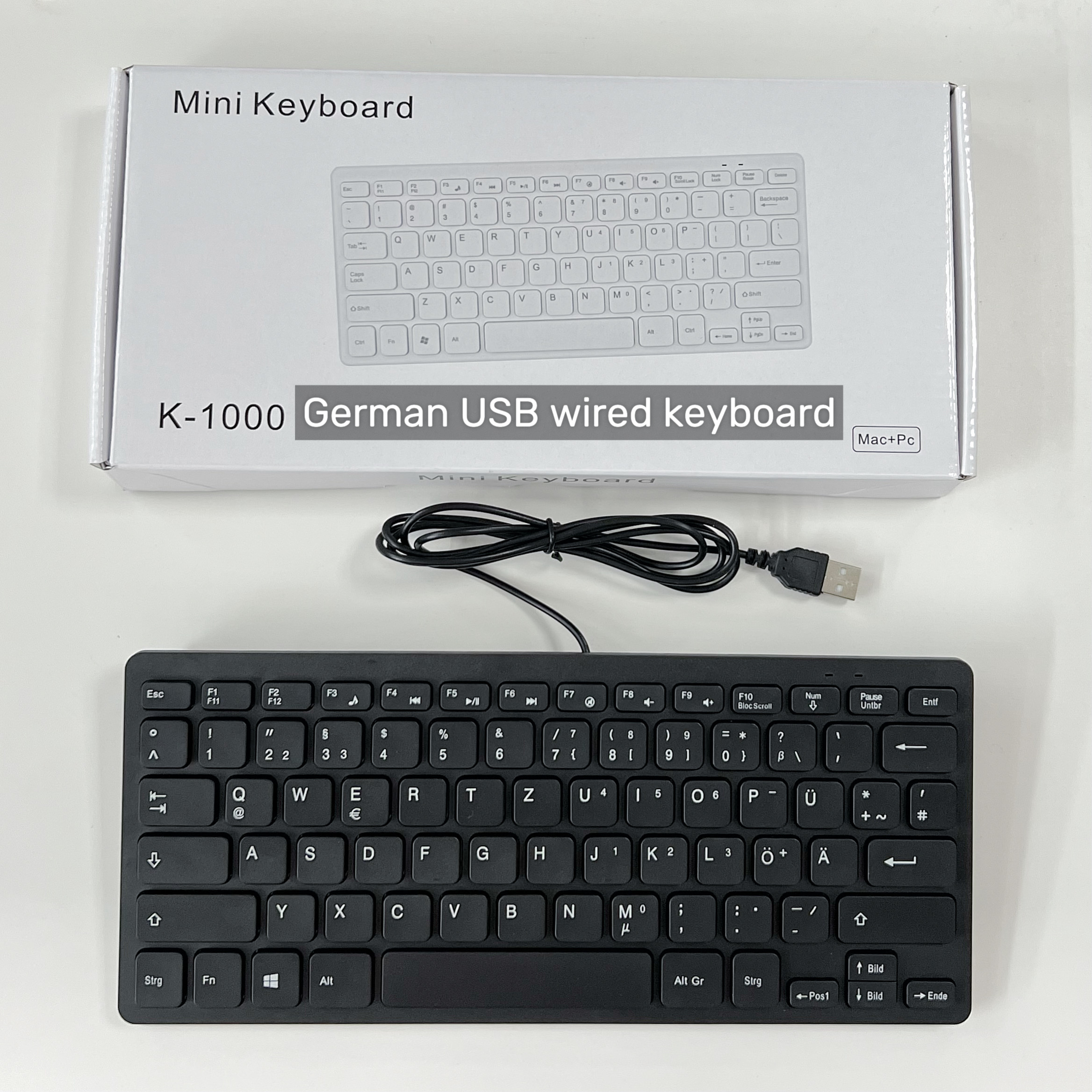 Japanese German Russian French Spanish USB wired mini keyboard Language 78 Keys for Desktop Computer PC Laptop thin: Navy Blue