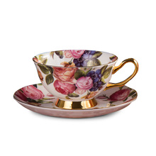 Royal Classic Bone China Porcelain Tea Cup Sets English Teacup and Saucer Xicaras Miniature reusable Cup Saucer E5