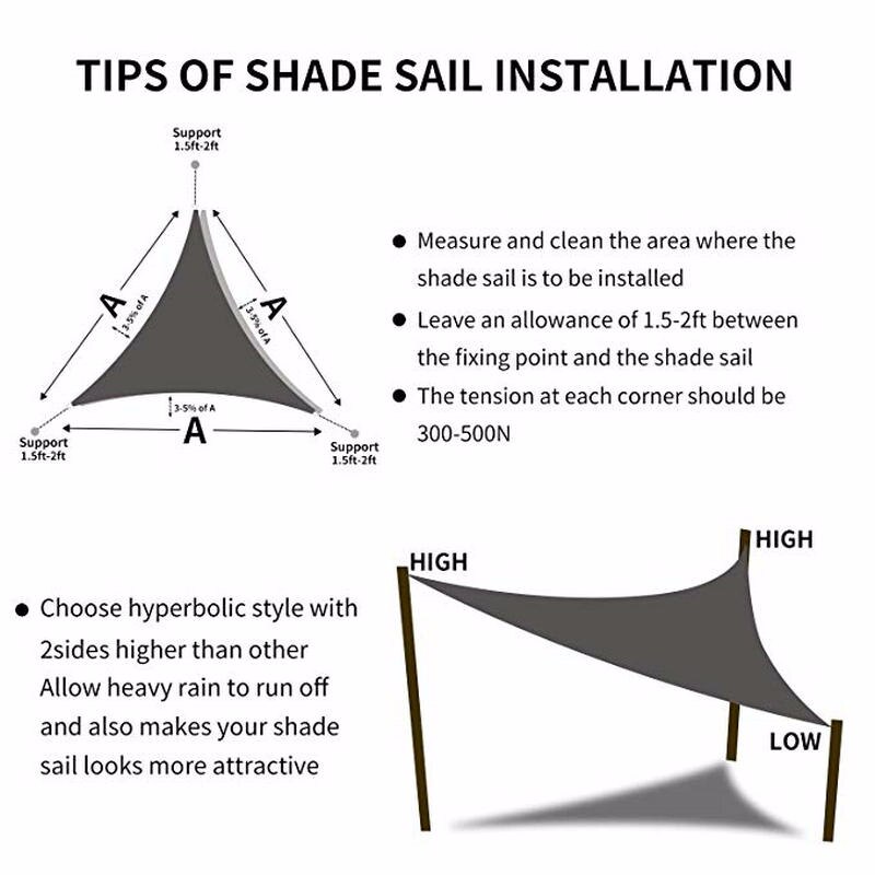 Driehoek Zon Onderdak Waterdicht Anti-Uv Oxford Doek Luifel Tuin Strand Outdoor Camping Zonnescherm Zeil Tent Luifel Tarp 3 Kleuren