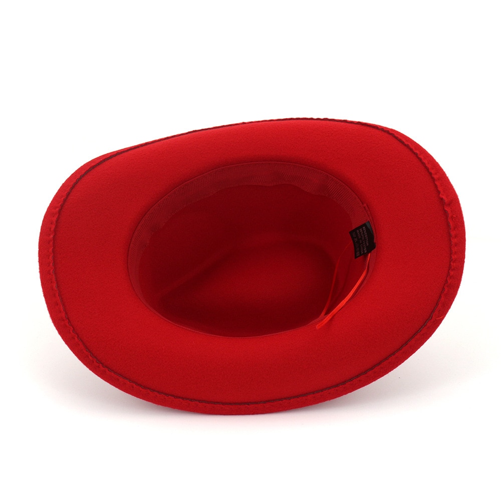 Filcowe kapelusze kowbojskie w stylu Zachodni, jazzowe, męskie i damskie, z daszkiem przeciwsłonecznym i klamrą robić paska, damskie, podróżne, z dużym rondem, czapki kowbojskie