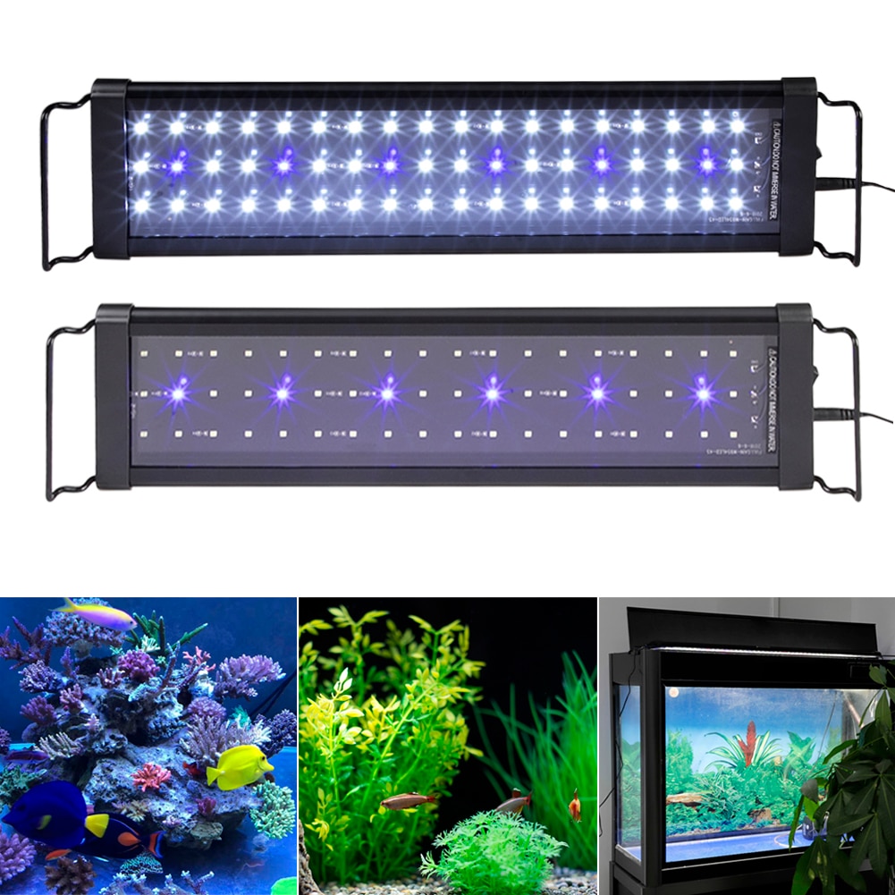 30/45/60/90/120cm LED Waterproof Aquarium Light Full Spectrum for Freshwater Fish Tank Plant Marine Underwater Lamp UK EU plug