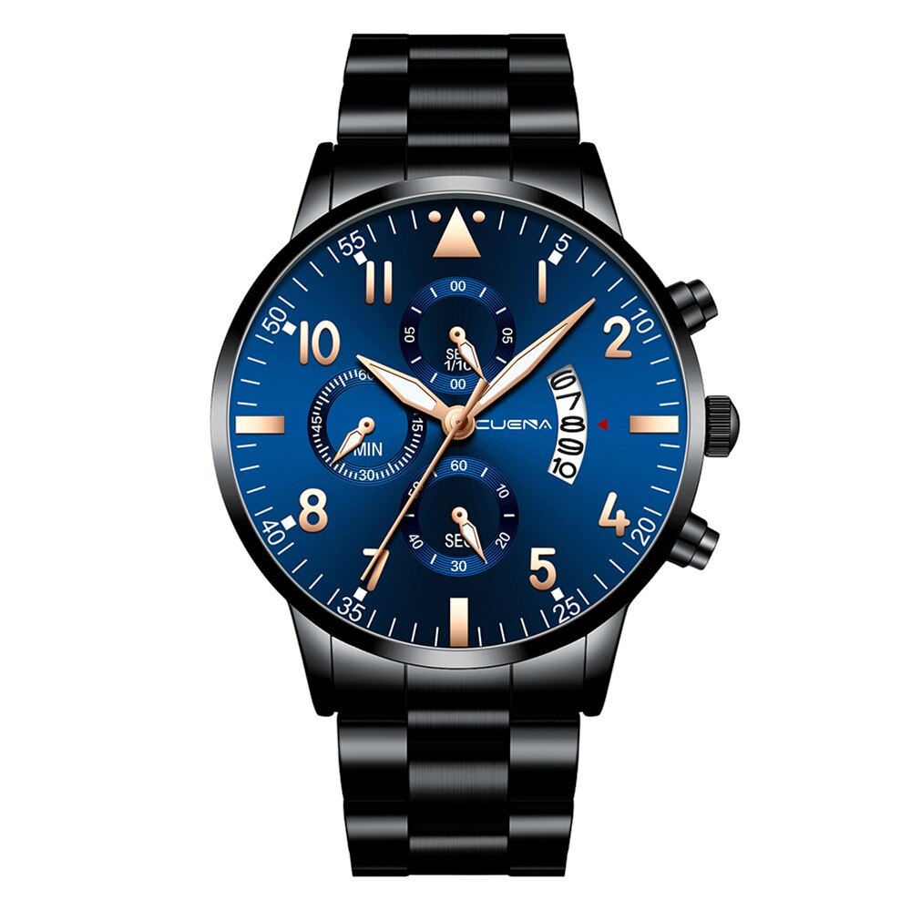 Relogio masculino horloges heren sport roestvrij stalen kast leren band horloge quartz zakelijk polshorloge reloj hombre: I