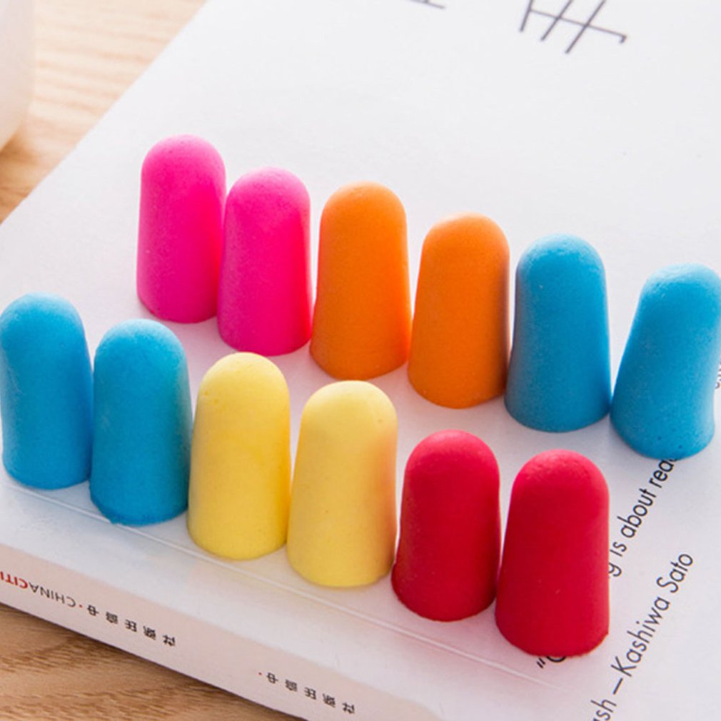 1pair Soft Sponge Ear Plugs Sound Insulation Ear Protection Earplugs Noise Reduction Sleeping Plugs Color Random