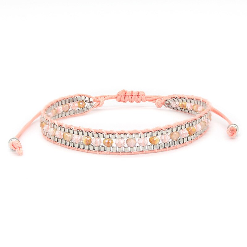 Bohemian ladies bracelet hand-woven bracelet crystal single layer beaded bracelet national wind friendship bracelet: SJ-Q12