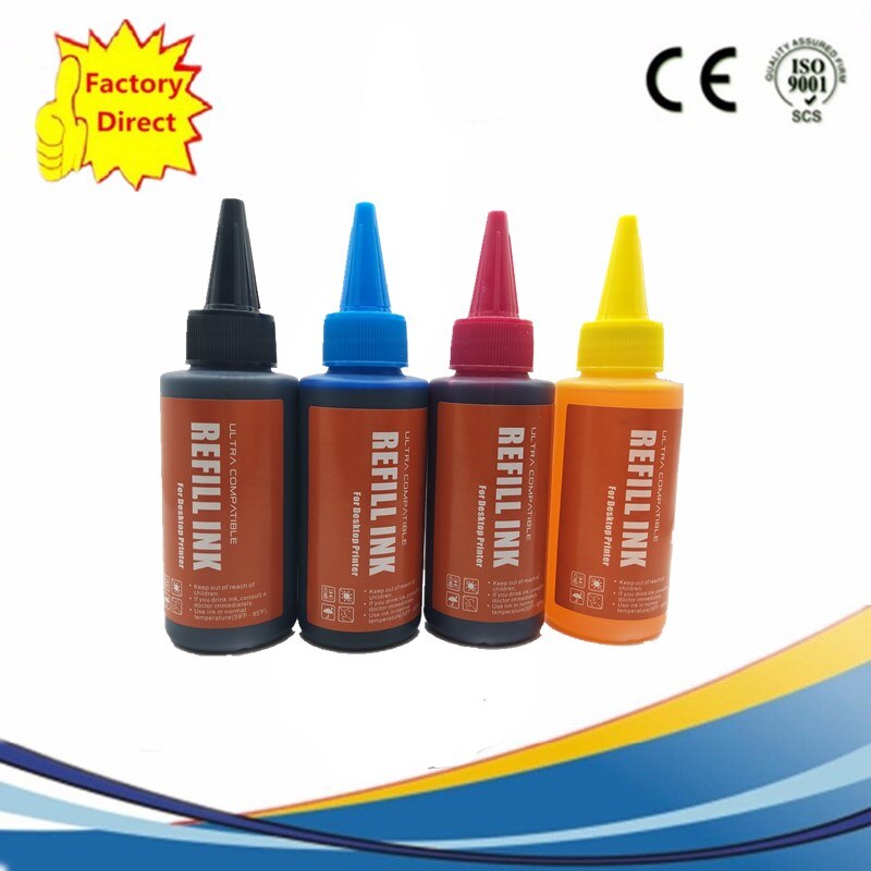 Di alta Qualità Universale Dye Ricarica Vestito di Inchiostro Della Stampante A Getto D'inchiostro: 1SET 4X100ML