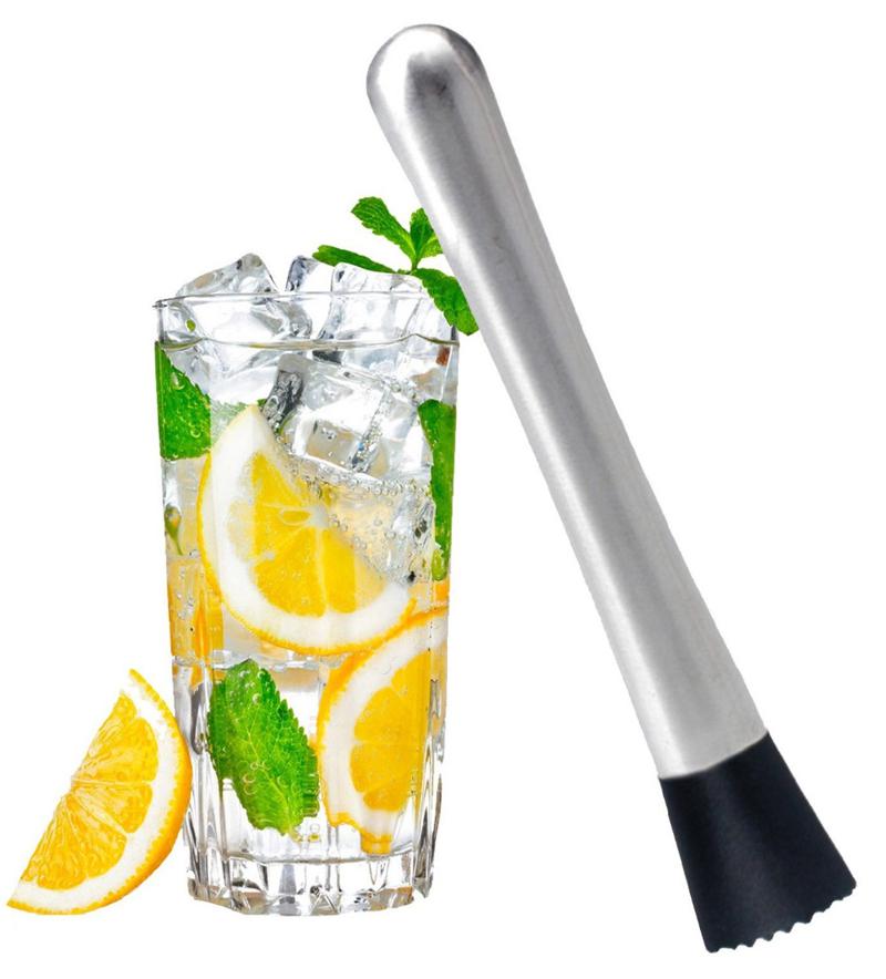Stainless Steel Cocktail Muddler - 11.4 Inch Bar Tool For Mojitos, Crushing Fruit & Ice, Dishwasher Safe