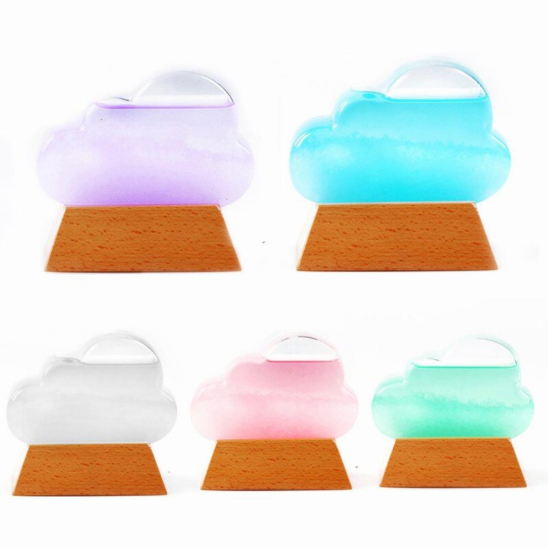 1 Pièces Baromètre Goutte Tempête Verre En Forme de Nuage Tempête Verre Bouteille de Station Météo De Bureau Météo Predictor Décor