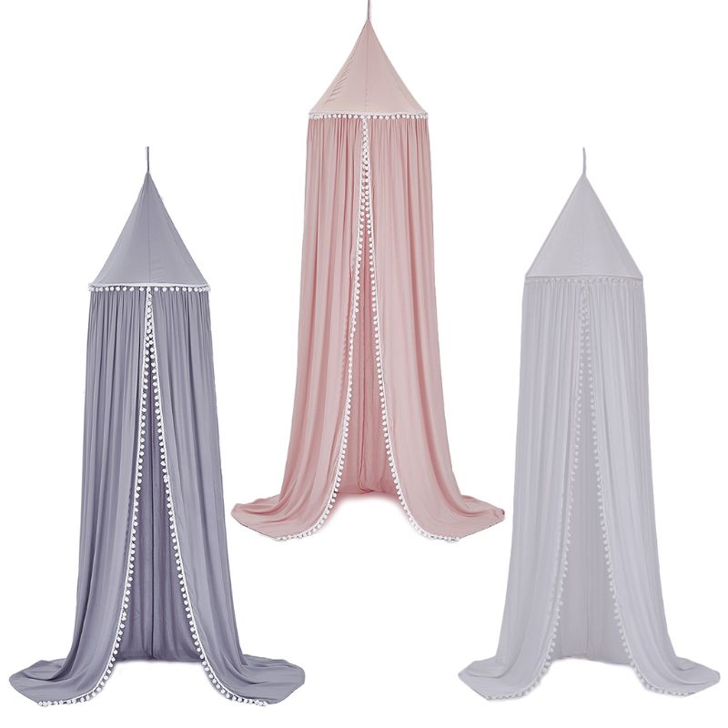 Baby Bed Curtain Canopy Crib Netting Tent Hung Hairball Dome Mosquito Mesh Tent