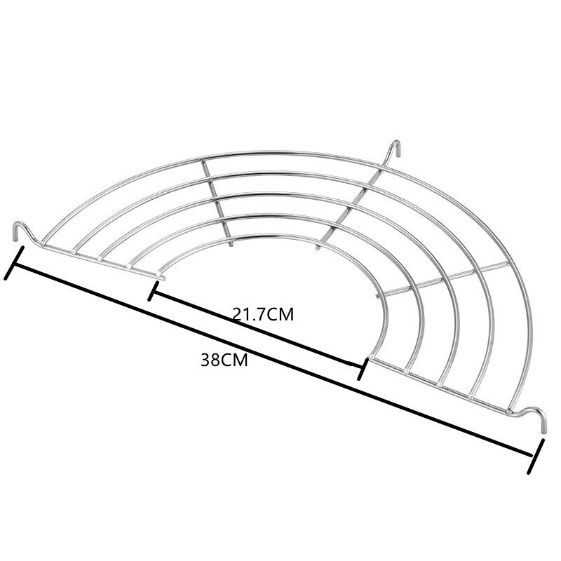 Multi-Function Frying Oil Filter Rack Stainless Steel Semicircle Steaming Drain Oil Holder Kitchen Cooking Foldable Gadgets: 38CM