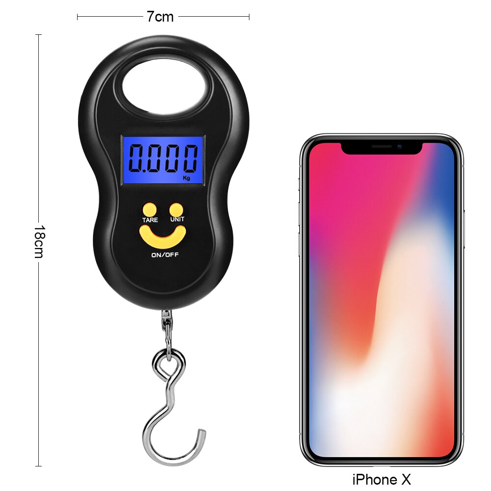 1PC Digital Scale 40kg 10g Portable Electronic Scales Hanging Digital Scale Fishing Hook Pocket Weighing Balance with LED Light