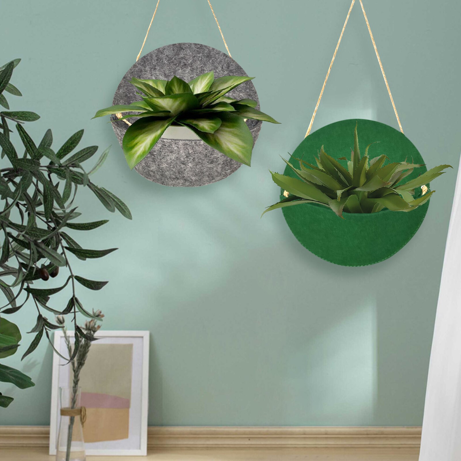 Worki robić uprawy roślin 2 paczki wiszące filcowe donica ogrodowa garnki pojemnik na kwiaty akcesoria robić domu na zewnątrz ogrodów