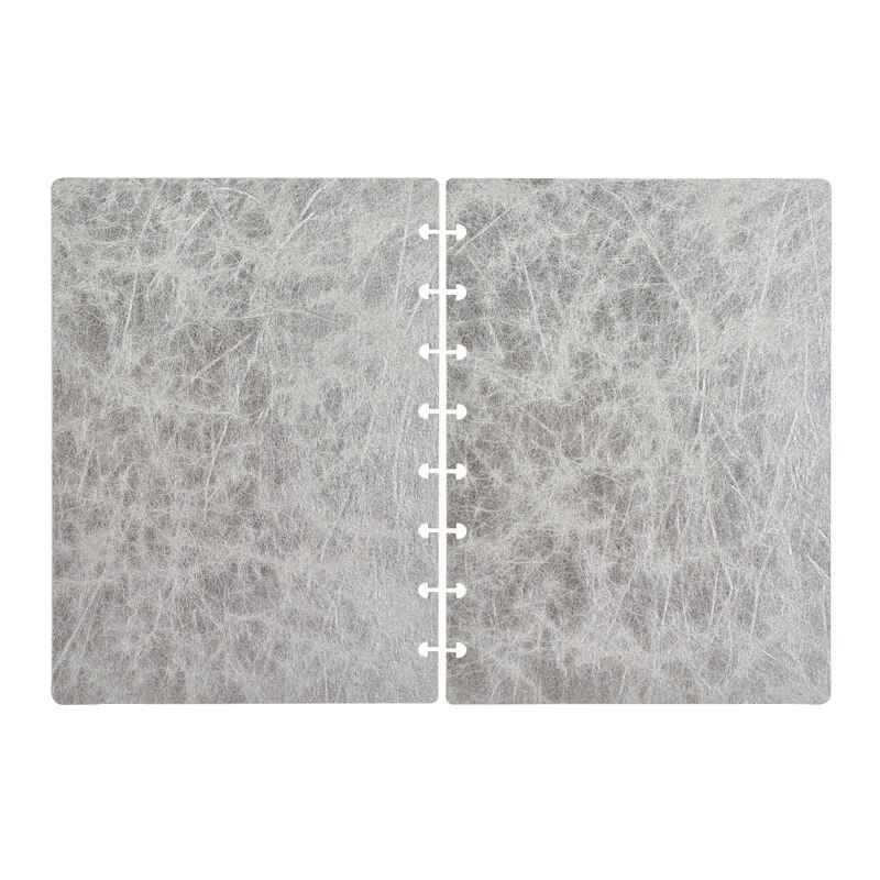 Fromthenon Mushroom Hole Notebook Cover Shell A5 Disc Bound Binder Notepad T Type Round Hole Book DIY Assembled Jaournal Cover: Silver