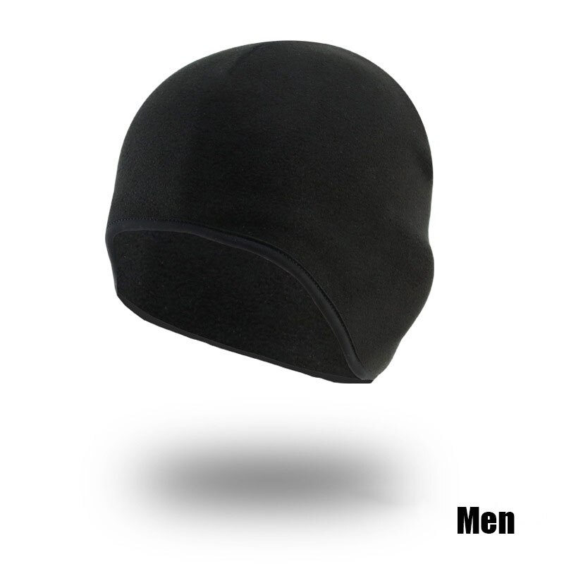 Cykelhjelm kasket vinter varm fleece kasket ride pandebånd sport bandana cykel mut løb hat cykel cykel kasketter gorra ciclismo: Sort (mænd)