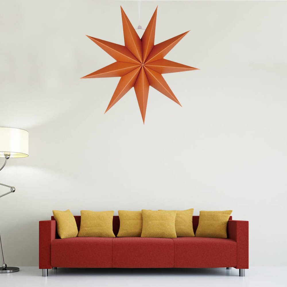 Paper Lamp Shade Handmade Star Lantern Lamp Accessory 30cm(Orange)