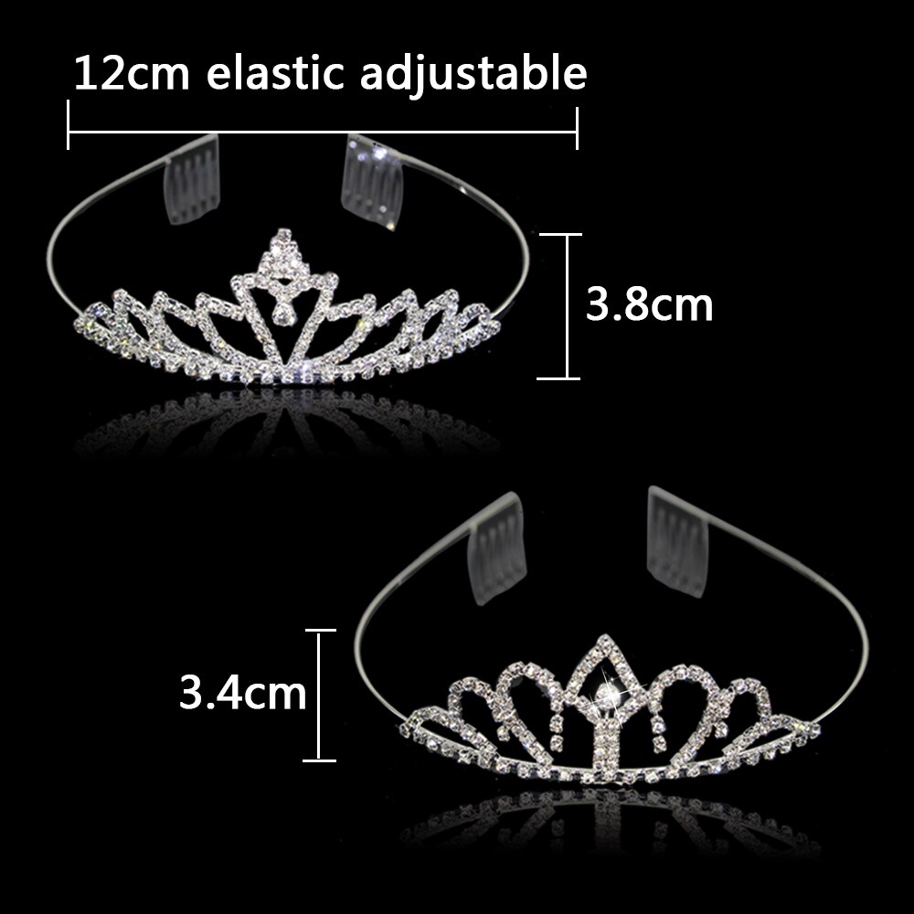 Carddoor Schattige Prinses Tiara 'S Bruiloft Haarbanden Bridal Crown Kammen Strass Haaraccessoires Meisjes Kid Mode Haar Sieraden