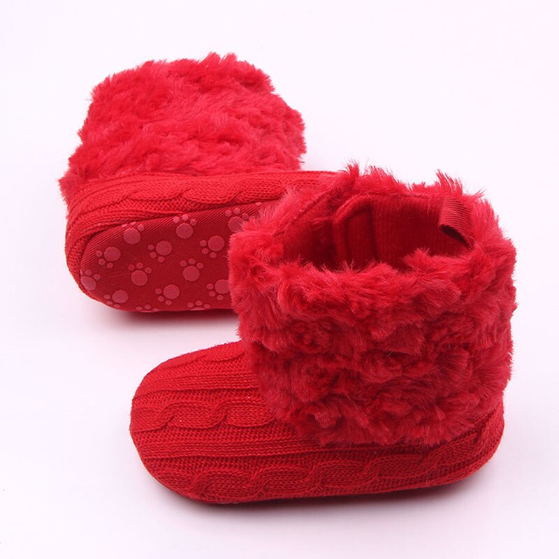 Baby Mädchen Jungen Schnee Stiefel Winter Gestrickte Halbe Warme Stiefel Kleinkind freundlicher Neue Weichen Boden Wolle Plüsch Schuhe43