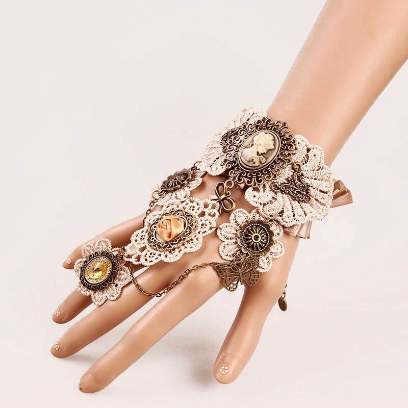 Bracelet Lolita rétro gothique à la pour femmes, accessoires de , beauté et fleurs d'halloween, FYSL012