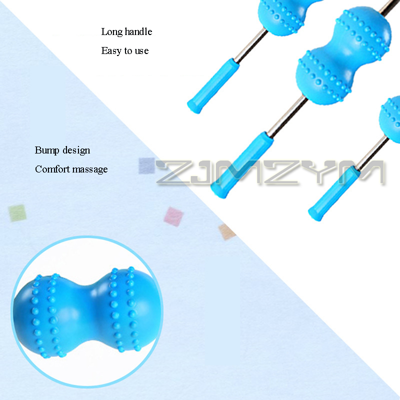 2-ballen Massage Stick Roller Back Pushing Massager Rollers Draagbare Body Muscle Yoga Massage Roller Stick Pijnbestrijding Stick