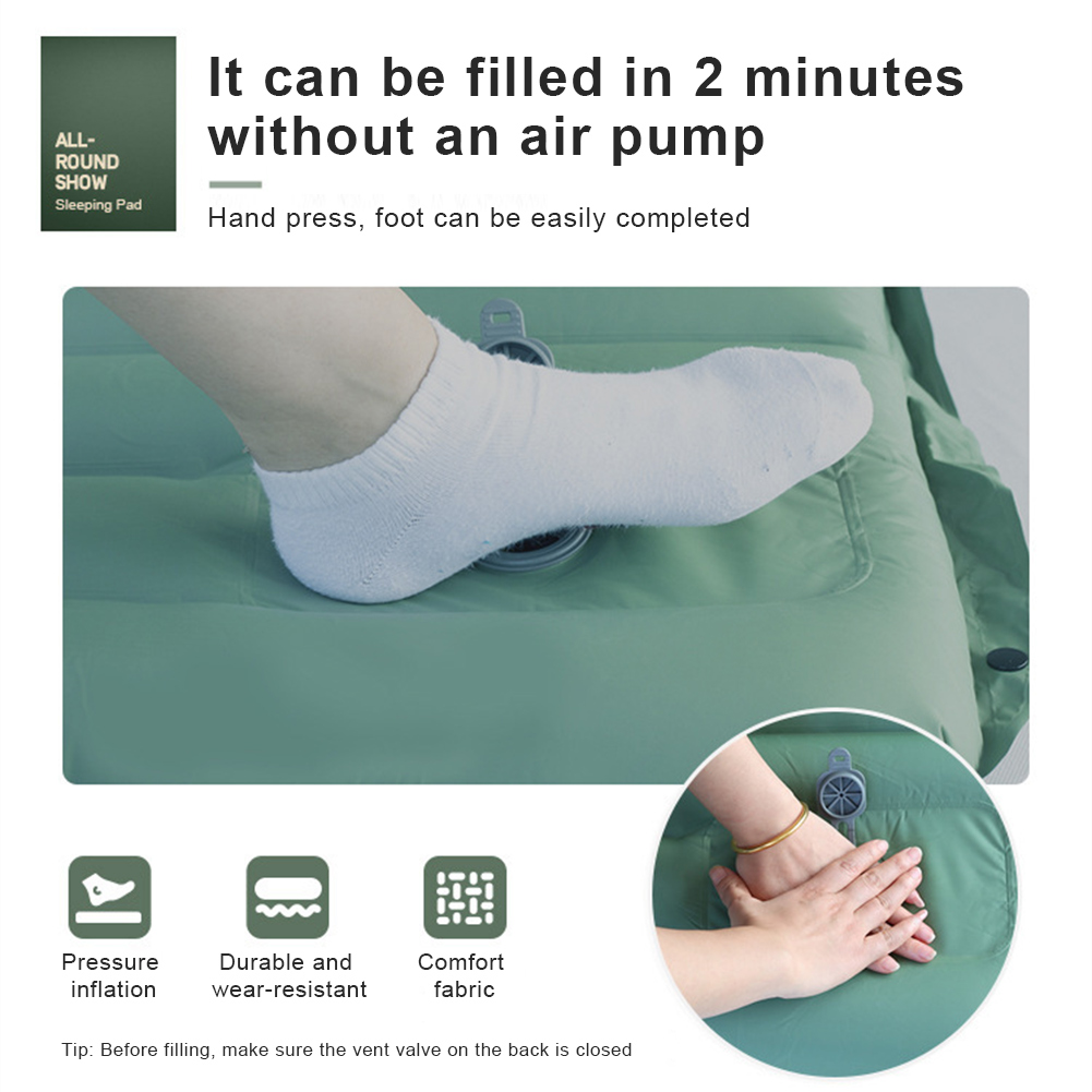 Utomhus tjockare campingmadrass vattentät sovmatta lätt luftkudde för vandring, trekking, fiske, sovunderlag