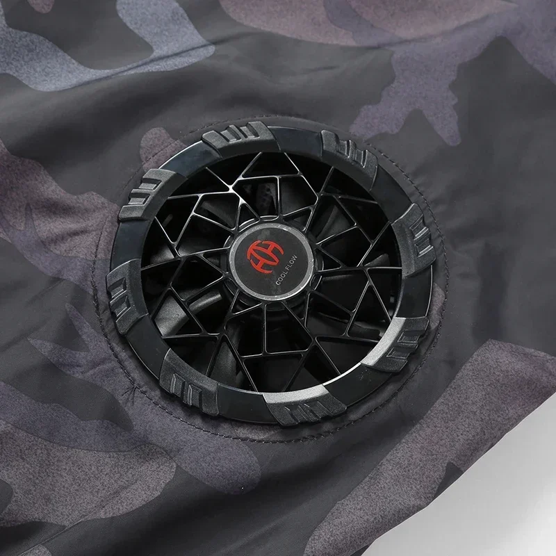 Weste mit klimaanlagenventilator für herren, sommer-angelweste, kühlende ärmellose arbeitsjacke, kühlbekleidung, wandern-tarnweste, eisweste